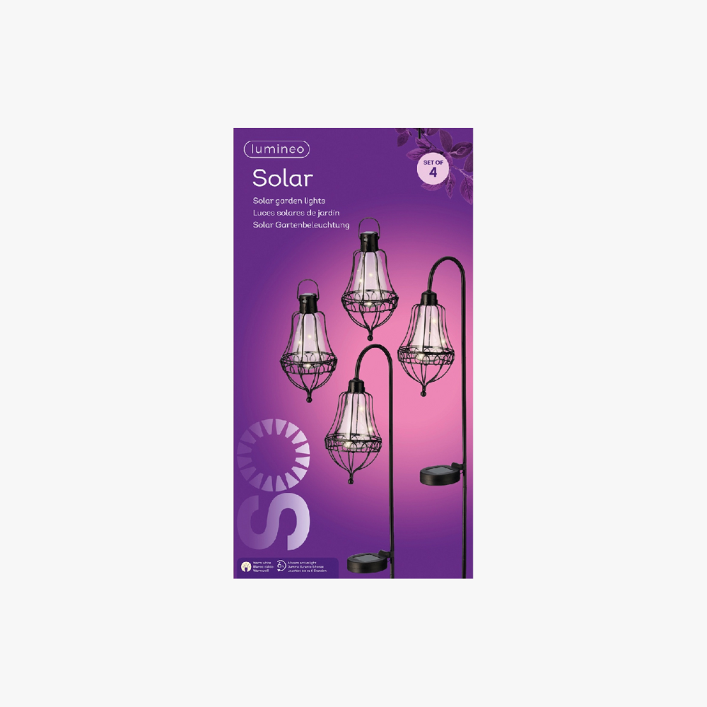 Tuinlampen LED solar 84 cm [Set van 4]